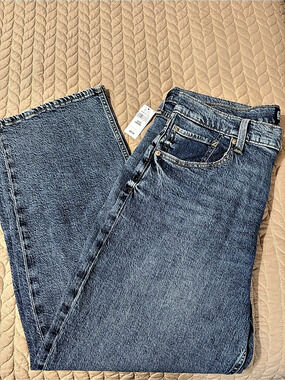 GAP Denim Straight Straight Leg Jeans Blue Waist 12/31 Short NWT